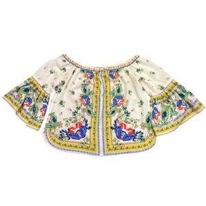 Jealous‎ Tomato Shirt Women's Small Off Shoulder Floral Bell Sleeve Blouse